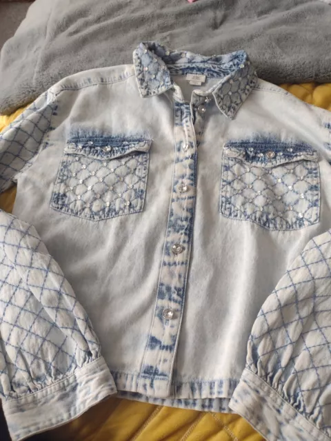 Camicia denim bambina River Island nuova con etichette età 11