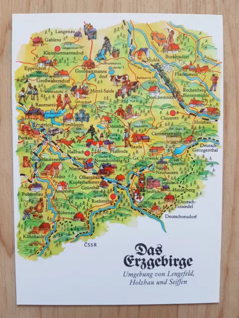 Ak Postkarte Das Erzgebirge Lengefeld Holzhau Seiffen Sachsen Deutschland Ddr