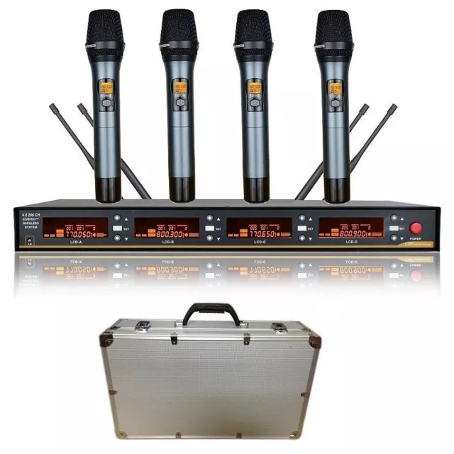 UHF Wireless Microphone Karaoke system 4 Channels cordless microphone Diversity