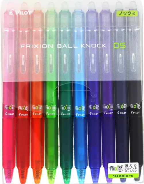 Pilot Frixion Clicker Erasable Gel Ink Pens, Fine Point, Assorted Colors, 10 Pk