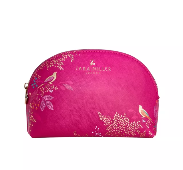 Sara Miller - Cosmetic Small Make Up Bag - Pink Birds Chelsea NEW