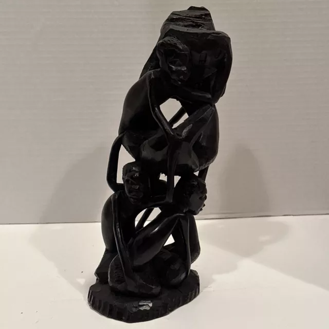 Makonde Tree of Life Ebonized Wood African Art Sculpture Vintage Kenya Ebony