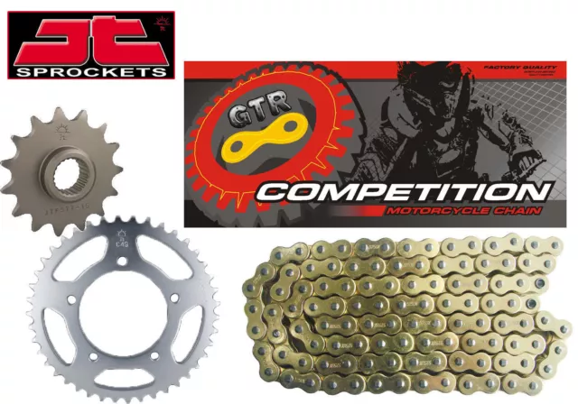 FITS Yamaha RD125 LC2 YPVS 10W 85-87 Gold Heavy Duty Chain and Sprocket Kit Set