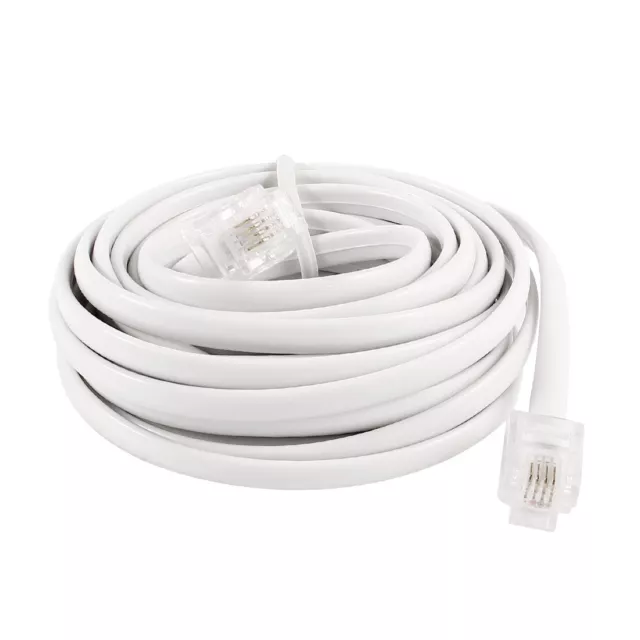 10ft RJ11 6P4C Modular Telephone Phone Cables Wire White