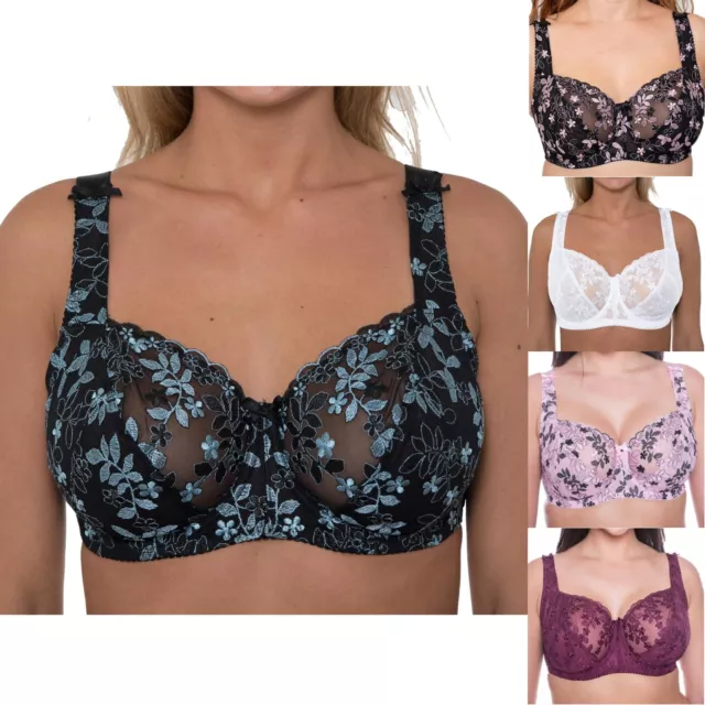 LACE UNDERWIRED BRA Gemm Floral Embroidered Wired Everyday Bras Lingerie  £16.99 - PicClick UK