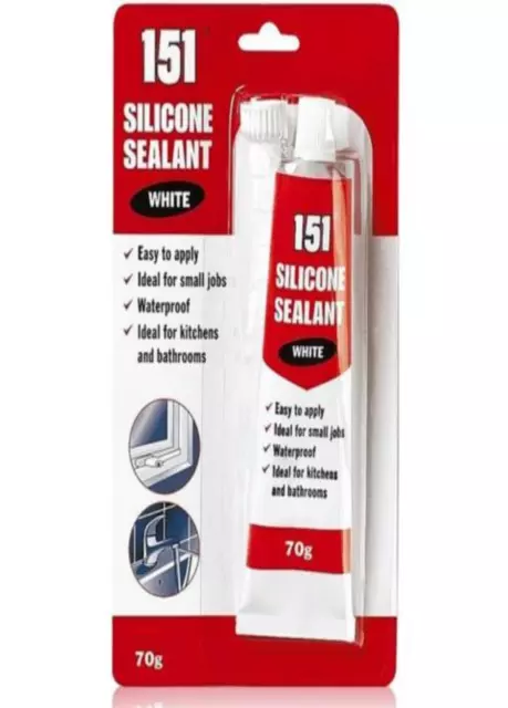 Scellant silicone polyvalent, blanc étanche, idéal pour cuisines et salles de bains