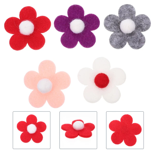 5 piezas Sentido Poke Divertido Mezcla Formas Flores De Fieltro Parches Coser