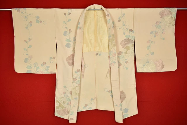 Vintage Japanese Kimono Silk Antique BORO HAORI Kusakizome Woven/B695/660