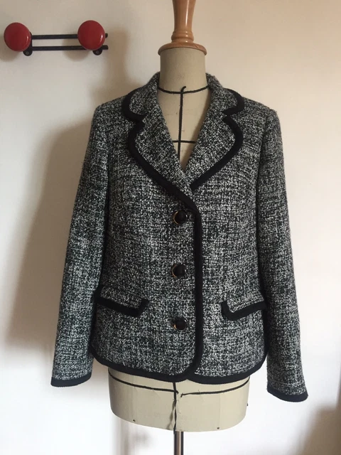 Veste En Tweed De Laine Apostrophe - Taille 36, Multicolore, Occasion Très Bon état