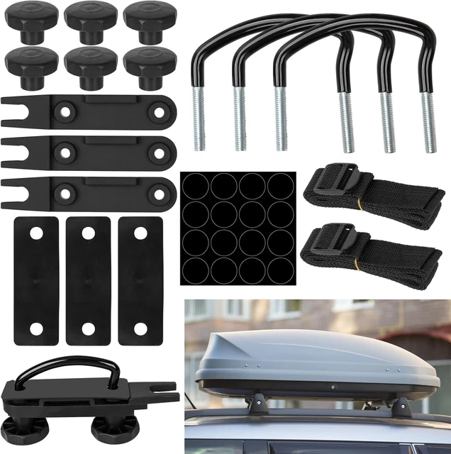 Kit Montaggio Box Tetto Universale - 4 Supporti A U Con Dadi E Cinghie, Per Auto E Furgoni - Foto 2