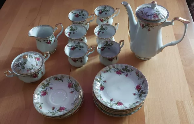 CHODZIEZ Vintage Kaffeeservice Teeservice Porzellan Rosen Goldrand Iwona Zlota