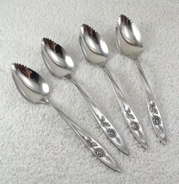 My Rose Fruit Spoon Lot of 4 Oneida Stainless Community Betty Crocker Flatware