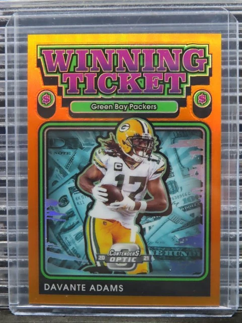 2021 Contenders Optic Davante Adams Winning Ticket Orange Prizm #48/50 Packers
