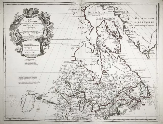 United States Canada America Amerika Amerique USA map Karte Delisle 1783