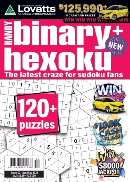 Lovatts Handy Binary + Hexoku Magazine April/May 2023 Issue 2 Sudoku