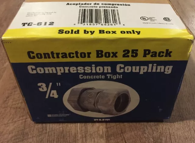 Electrical EMT Conduit 3/4” connector Compression Coupling Concret Tight TC-612