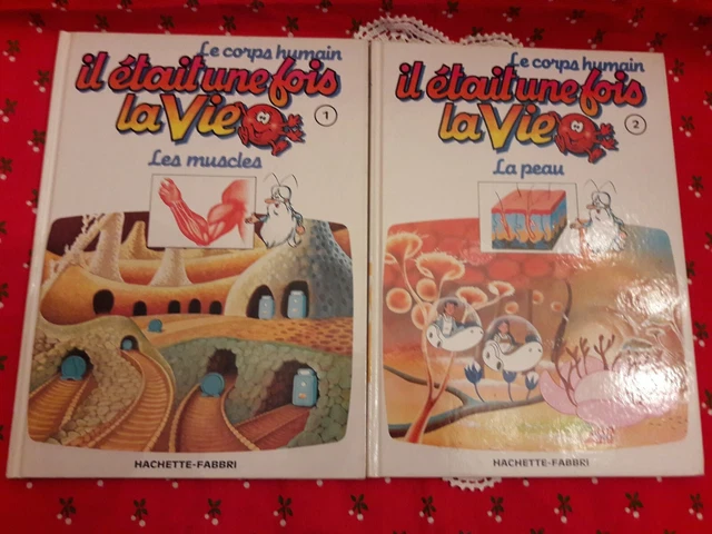 LE CORPS HUMAIN ,il était une fois la vie, tome 1 2 3 4 + 2 K7 VHS les