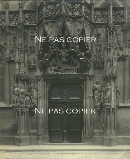 Strasbourg 1904 Cathédrale portail Nord Bas-Rhin 23 x 18 cm