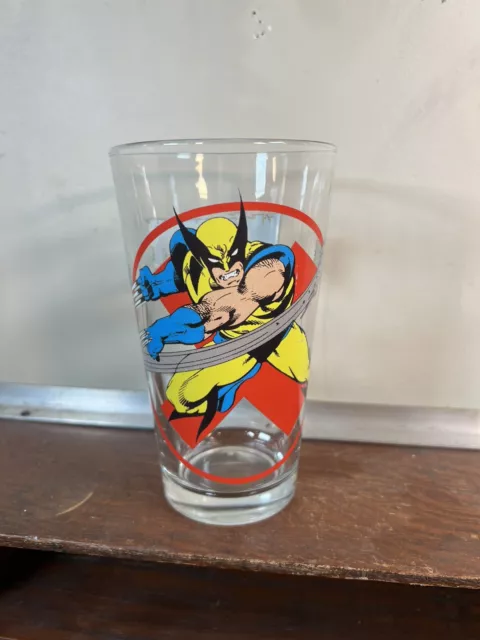 Rare X-MEN Wolverine Toon Tumblers Marvel Glass Clear Glass Drinking Cup.