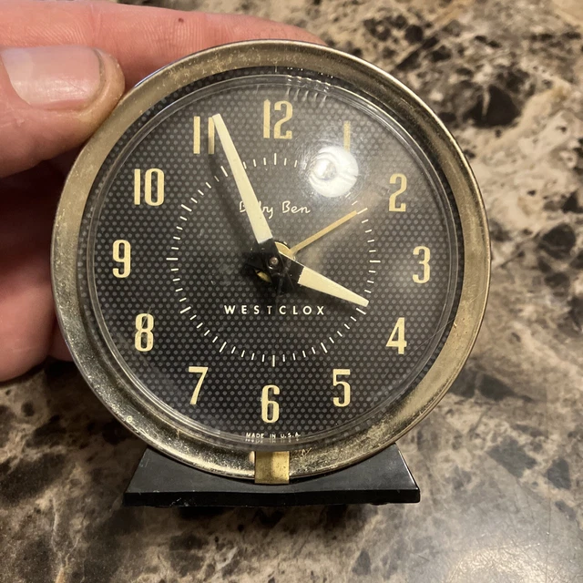 Vintage Westclox Baby Ben Alarm Clock Black  (works)