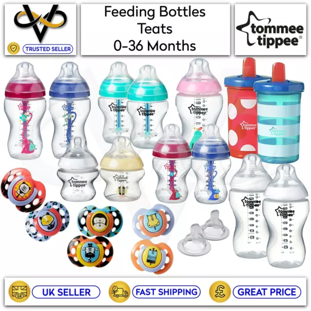 Botellas anticólicos Tommee Tippee calmantes tetinas de liberación lenta libres de BPA 0-36 M