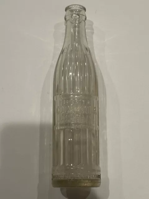 Rare Coca-Cola Ribbed Straight Side 7 oz Glass Bottle Blank Patent Pending