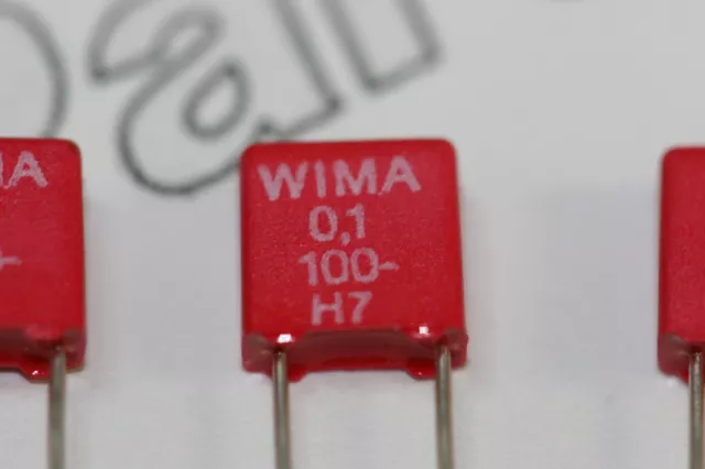 5x 0.1uF 100V Wima MKS2 Metallized Poly Film Capacitor Radial 5mm