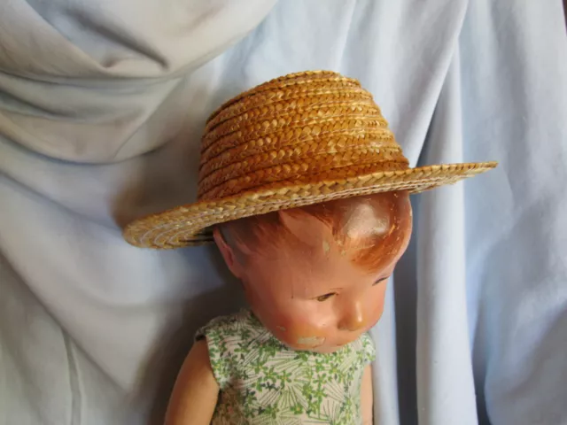 STROHHUT Puppenkleidung für Kopfumfang ca. 32-33 cm