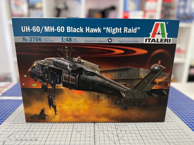 Kit De Modélisme Italeri - Hélicoptère UH-60 Black Hawk Night Raid - Échelle 1/48 - Neuf Sous Blister