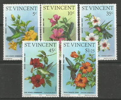 Stamps-St Vincent 1986 Excellent État A Colibri Oiseaux Ensemble Sg:487/91 