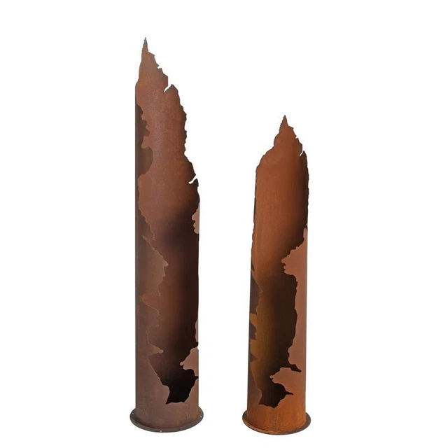 ESTEXO Dekosäule Edelrost 120 Cm – Gartendeko, Pflanzsäule, Rostbraun, Mit Bodenplatte