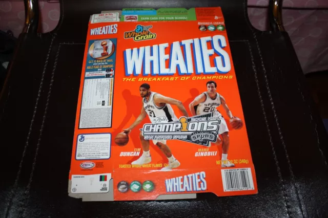 Wheaties 2005 San Antonio Spurs Nba Champion Cereal Box Duncan