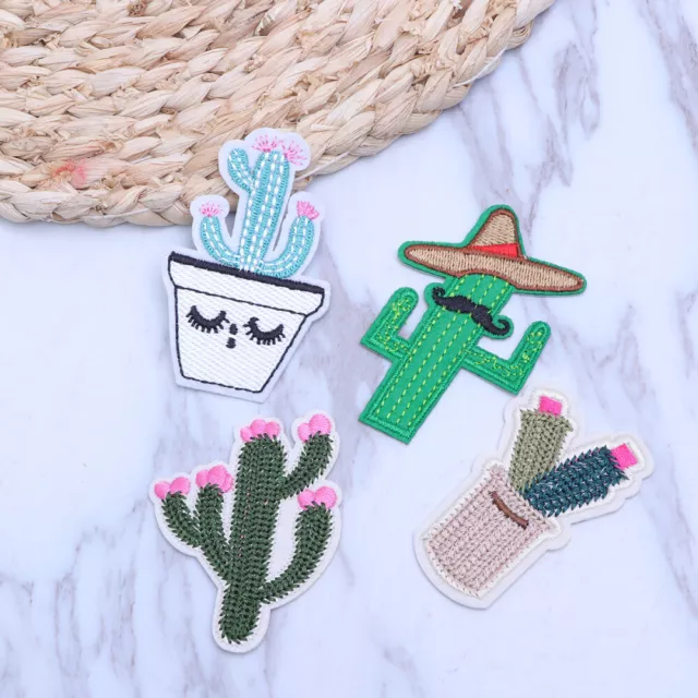 23 Pcs Fashion Patches Embroidery DIY Jean Cloth Sticker Cactus Decorate