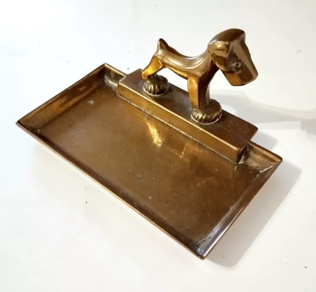 Art Deco Scottie Dog Pin Tray Brass 1930s