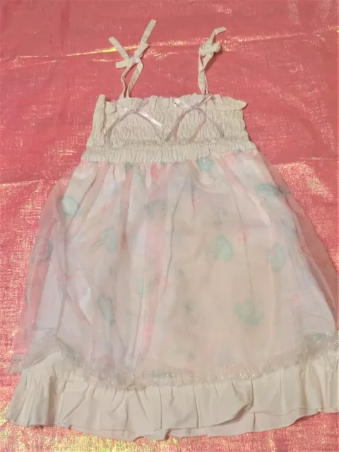 Nile Perch Japan White Pink Baby Animals Lolita Women Dress OOAK One of a Kind