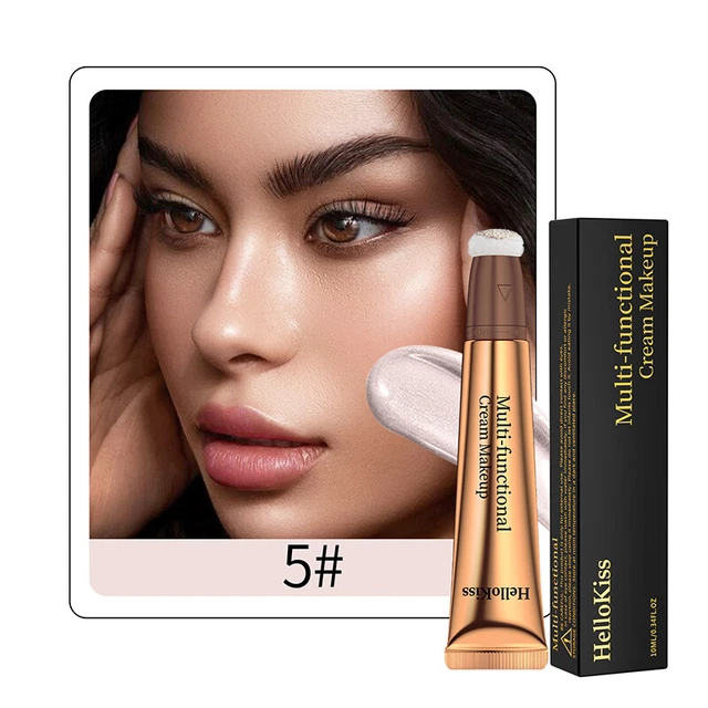 Spazzola multiuso liquido rosso viso contorno highlight spugna seta cosmetici