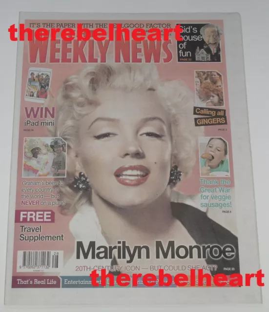 MARILYN MONROE The Weekly News 2014 UK Magazine - SID JAMES - Mark Wahlberg RARE