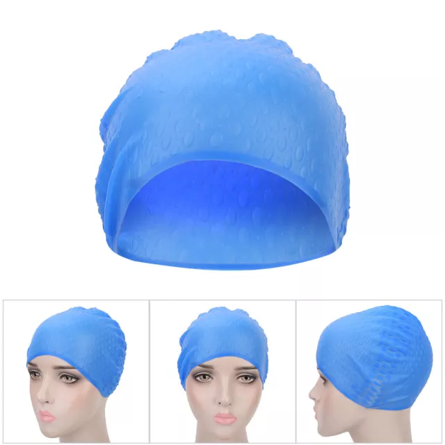 Flexible Adult Swimming Cap Waterproof Silicon Waterdrop Cover Protect Ears RMM