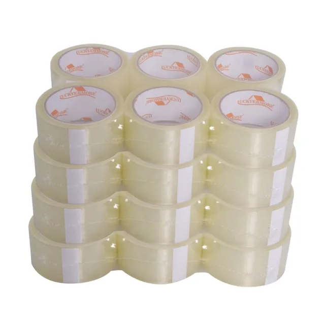 CARSTY 24 Rolls 60 yd 1.65 Mil Packing Shipping Tapes Clear BOPP Carton Sealing