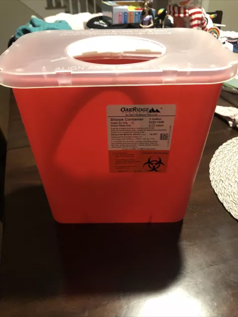 SHARPS DISPOSABLE BIOHAZARD Container, 2 Gallon, Red, #8970 $0.99 ...