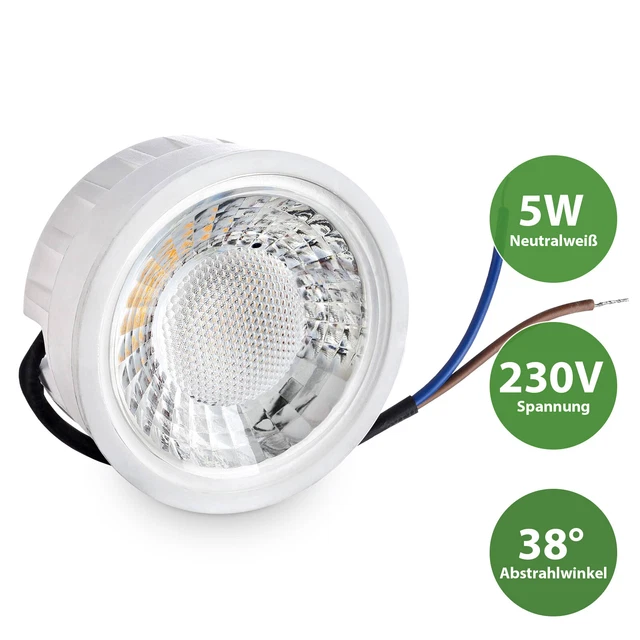 LED - Modul 5W 230V Dimmbar Aluminium / Linse Klar (geeignet Für Einba