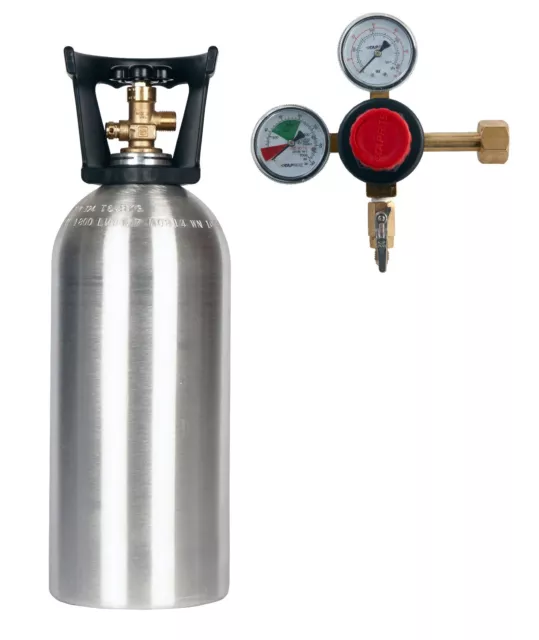 New 10 lb. Aluminum CO2 Tank with CGA320 Valve and Dual Gauge CO2 Regulator