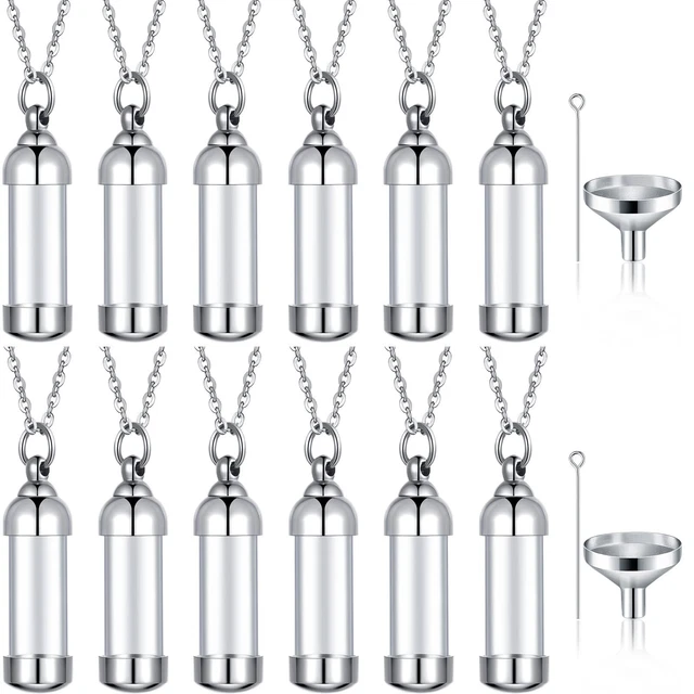 Vial Necklace Glass Vial Pendant Stainless Steel Glass Container
