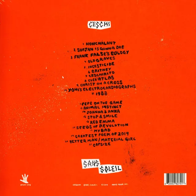 Ceschi - Sans Soleil (Vinyl LP - 2019 - US - Original) 2