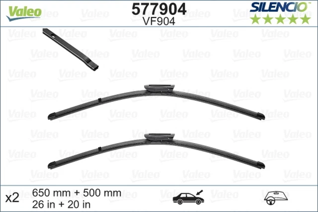 Wischblatt Scheibenwischer SILENCIO FLAT BLADE SET VALEO 577904 für JUMPY EXPERT