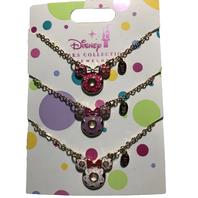 Disney Parks Minnie Mouse Icon Donut BFF Set Of 3 Necklaces