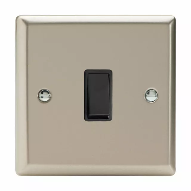 Varilight XNBPB Classic Satin Chrome 1 Gang 10A Retractive Light Switch