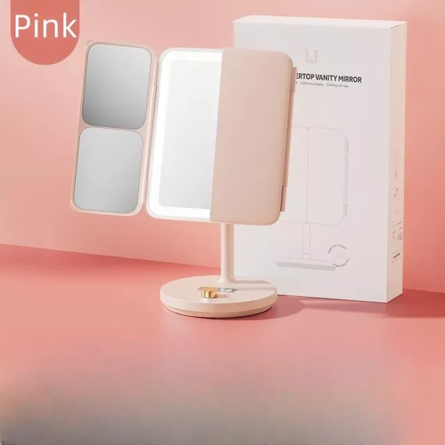 Jordan&Judy desktop LED makeup mirror with LED lights with gift box - pink