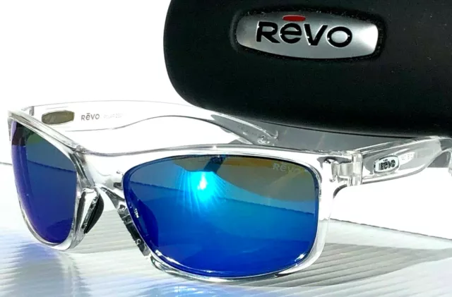 NEW REVO HARNESS G Clear Crystal Polarized GLASS Blue lens Sunglass 1175 09 H2O