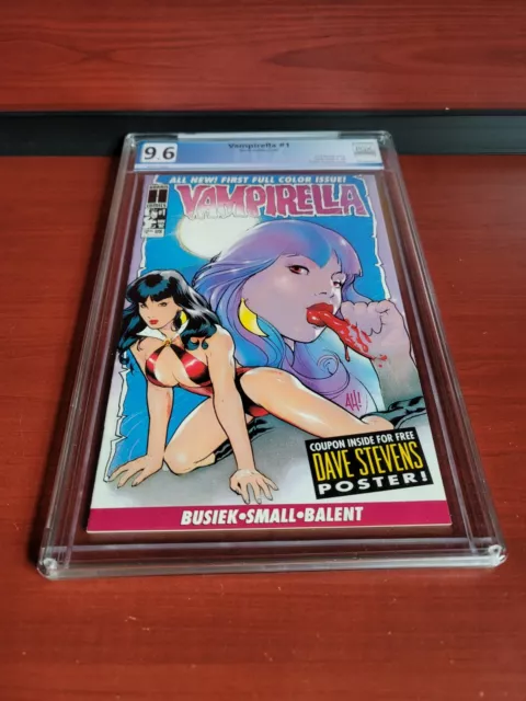 EXCELLENT!  Vampirella #1 Harris Comics Adam Hughes Cover PGX 9.6 GRADED NOT CGC